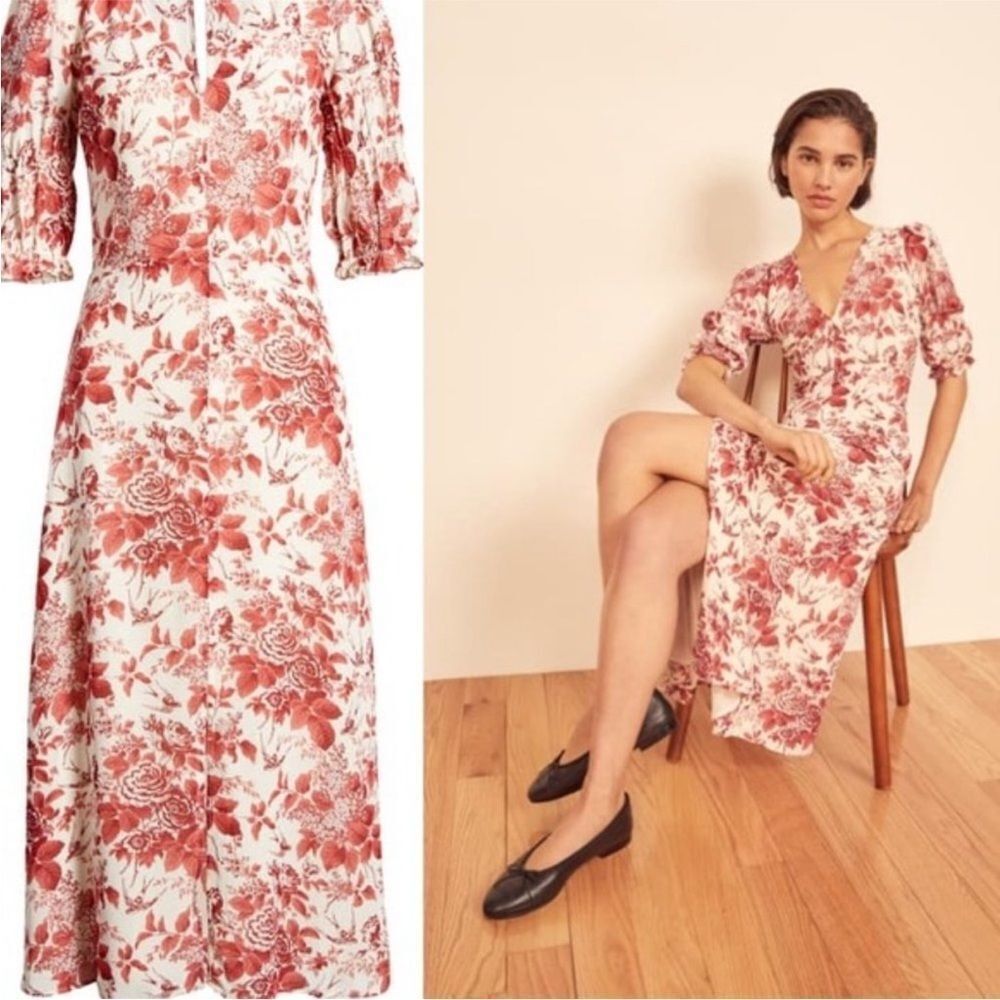 Reformation Larchmont Dress Toile De Jouy